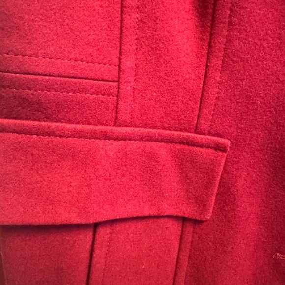 London Fog Women's Vibrant Red Pea‎ Coat - Picture 5 of 10